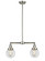 Franklin Restoration Two Light Island Pendant in Brushed Satin Nickel (405|209-SN-G202-6)