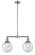 Franklin Restoration Two Light Island Pendant in Brushed Satin Nickel (405|209-SN-G204-8)