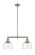 Franklin Restoration Two Light Island Pendant in Brushed Satin Nickel (405|209-SN-G713)