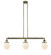 Franklin Restoration Three Light Island Pendant in Antique Brass (405|213-AB-G201-6)