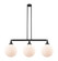 Franklin Restoration Three Light Island Pendant in Matte Black (405|213-BK-G201-12)