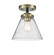 Nouveau One Light Semi-Flush Mount in Black Antique Brass (405|284-1C-BAB-G44)