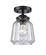 Nouveau One Light Semi-Flush Mount in Oil Rubbed Bronze (405|284-1C-OB-G142)