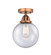 Nouveau 2 One Light Semi-Flush Mount in Antique Copper (405|288-1C-AC-G204-8)