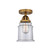 Nouveau 2 One Light Semi-Flush Mount in Brushed Brass (405|288-1C-BB-G182)