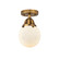 Nouveau 2 One Light Semi-Flush Mount in Brushed Brass (405|288-1C-BB-G201-6)