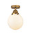 Nouveau 2 One Light Semi-Flush Mount in Brushed Brass (405|288-1C-BB-G201-8)