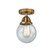 Nouveau 2 One Light Semi-Flush Mount in Brushed Brass (405|288-1C-BB-G204-6)