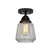 Nouveau 2 One Light Semi-Flush Mount in Matte Black (405|288-1C-BK-G142)