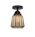Nouveau 2 One Light Semi-Flush Mount in Matte Black (405|288-1C-BK-G146)