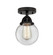 Nouveau 2 One Light Semi-Flush Mount in Matte Black (405|288-1C-BK-G202-6)