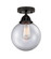 Nouveau 2 One Light Semi-Flush Mount in Matte Black (405|288-1C-BK-G202-8)