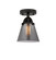 Nouveau 2 One Light Semi-Flush Mount in Matte Black (405|288-1C-BK-G63)