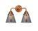 Nouveau 2 Two Light Bath Vanity in Antique Copper (405|288-2W-AC-G63)