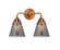 Nouveau 2 LED Bath Vanity in Antique Copper (405|288-2W-AC-G63-LED)