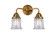 Nouveau 2 LED Bath Vanity in Brushed Brass (405|288-2W-BB-G182S-LED)