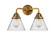 Nouveau 2 LED Bath Vanity in Brushed Brass (405|288-2W-BB-G44-LED)