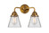 Nouveau 2 LED Bath Vanity in Brushed Brass (405|288-2W-BB-G62-LED)