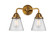 Nouveau 2 LED Bath Vanity in Brushed Brass (405|288-2W-BB-G64-LED)