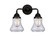 Nouveau 2 LED Bath Vanity in Matte Black (405|288-2W-BK-G192-LED)