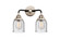 Nouveau 2 Two Light Bath Vanity in Black Polished Nickel (405|288-2W-BPN-G54)