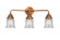 Nouveau 2 Three Light Bath Vanity in Antique Copper (405|288-3W-AC-G184S)