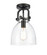 Downtown Urban One Light Semi-Flush Mount in Matte Black (405|412-1F-BK-8CL)