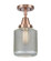 Caden One Light Flush Mount in Antique Copper (405|447-1C-AC-G262)