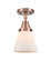 Caden One Light Semi-Flush Mount in Antique Copper (405|447-1C-AC-G61)