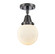 Caden One Light Flush Mount in Matte Black (405|447-1C-BK-G201-6)