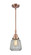 Caden LED Mini Pendant in Antique Copper (405|447-1S-AC-G142-LED)