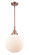 Caden LED Mini Pendant in Antique Copper (405|447-1S-AC-G201-10-LED)