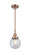 Caden LED Mini Pendant in Antique Copper (405|447-1S-AC-G204-6-LED)