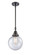 Caden One Light Mini Pendant in Matte Black (405|447-1S-BK-G204-8)