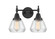 Caden LED Bath Vanity in Matte Black (405|447-2W-BK-G172-LED)