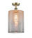 Ballston One Light Semi-Flush Mount in Antique Brass (405|516-1C-AB-G116-L)