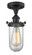Austere One Light Semi-Flush Mount in Matte Black (405|516-1C-BK-CE231-CL)