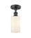 Ballston One Light Semi-Flush Mount in Matte Black (405|516-1C-BK-G801)