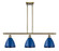 Ballston Three Light Island Pendant in Antique Brass (405|516-3I-AB-MBD-75-BL)