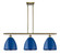 Ballston Three Light Island Pendant in Antique Brass (405|516-3I-AB-MBD-9-BL)