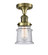 Franklin Restoration LED Semi-Flush Mount in Antique Brass (405|517-1CH-AB-G184S-LED)