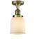 Franklin Restoration One Light Semi-Flush Mount in Antique Brass (405|517-1CH-AB-G51)