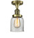 Franklin Restoration One Light Semi-Flush Mount in Antique Brass (405|517-1CH-AB-G52)