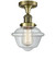 Franklin Restoration One Light Semi-Flush Mount in Antique Brass (405|517-1CH-AB-G532)