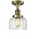 Franklin Restoration One Light Semi-Flush Mount in Antique Brass (405|517-1CH-AB-G72)