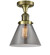 Franklin Restoration One Light Semi-Flush Mount in Antique Brass (405|517-1CH-AB-G73)