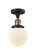 Franklin Restoration One Light Semi-Flush Mount in Black Antique Brass (405|517-1CH-BAB-G201-6)