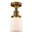 Franklin Restoration LED Semi-Flush Mount in Brushed Brass (405|517-1CH-BB-G51-LED)