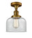 Franklin Restoration One Light Semi-Flush Mount in Brushed Brass (405|517-1CH-BB-G72)