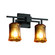 Veneto Luce Two Light Bath Bar in Brushed Nickel (102|GLA-8702-16-AMBR-NCKL)